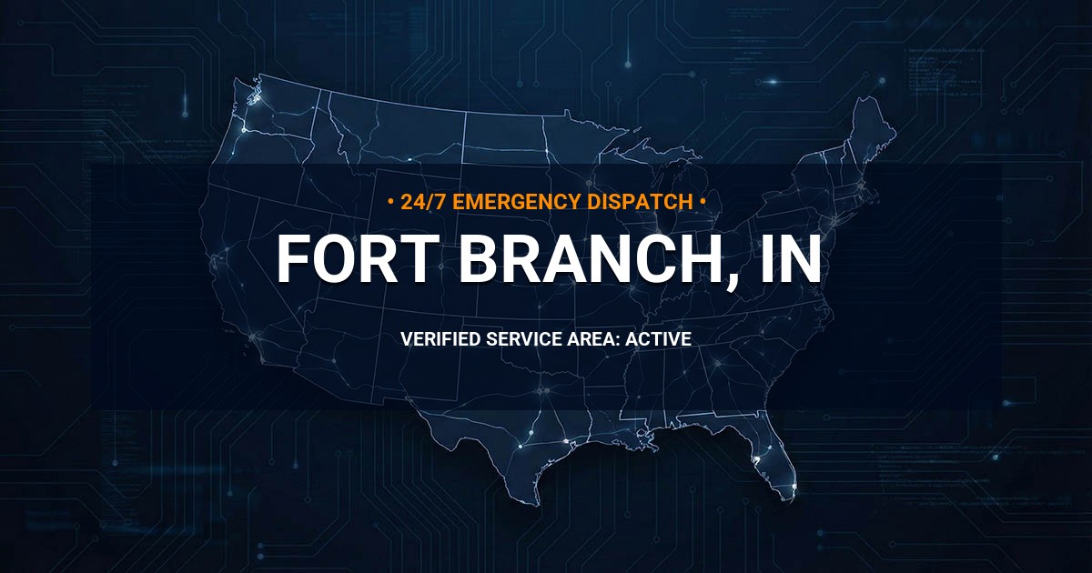 Emergency Plumbing Dispatch Map for Plumbing Services: Fort Branch, IN