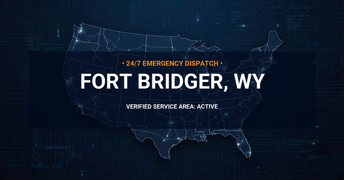Emergency Plumbing Dispatch Map for Plumbing Services: Fort Bridger, WY