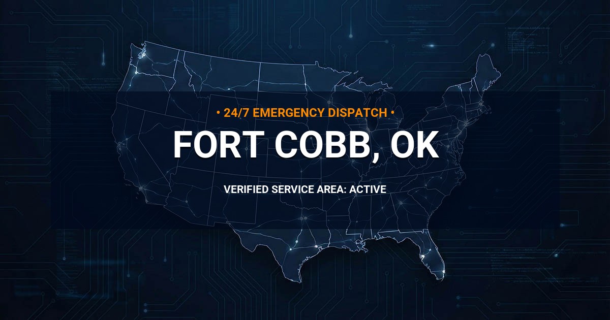 Emergency Plumbing Dispatch Map for Plumbing Services: Fort Cobb, OK