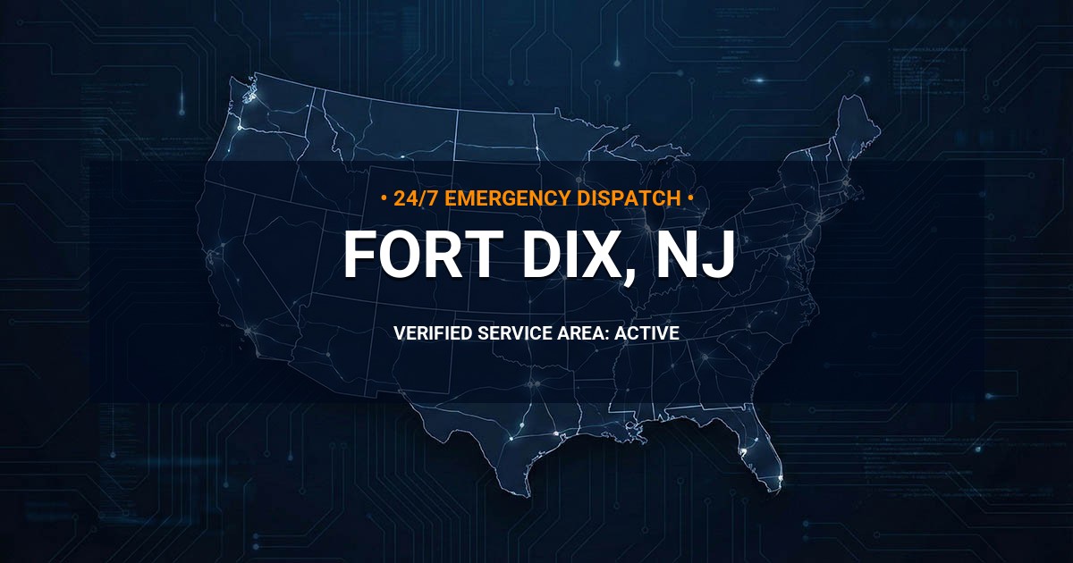 Emergency Plumbing Dispatch Map for Plumbing Services: Fort Dix, NJ
