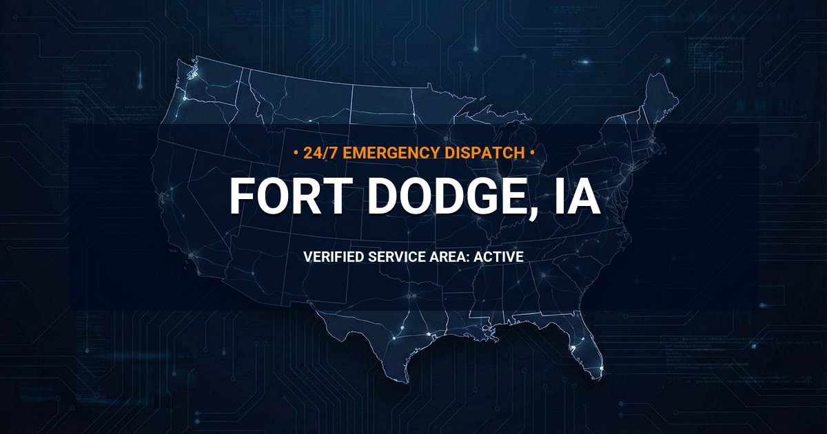 Emergency Plumbing Dispatch Map for Plumbing Services: Fort Dodge, IA