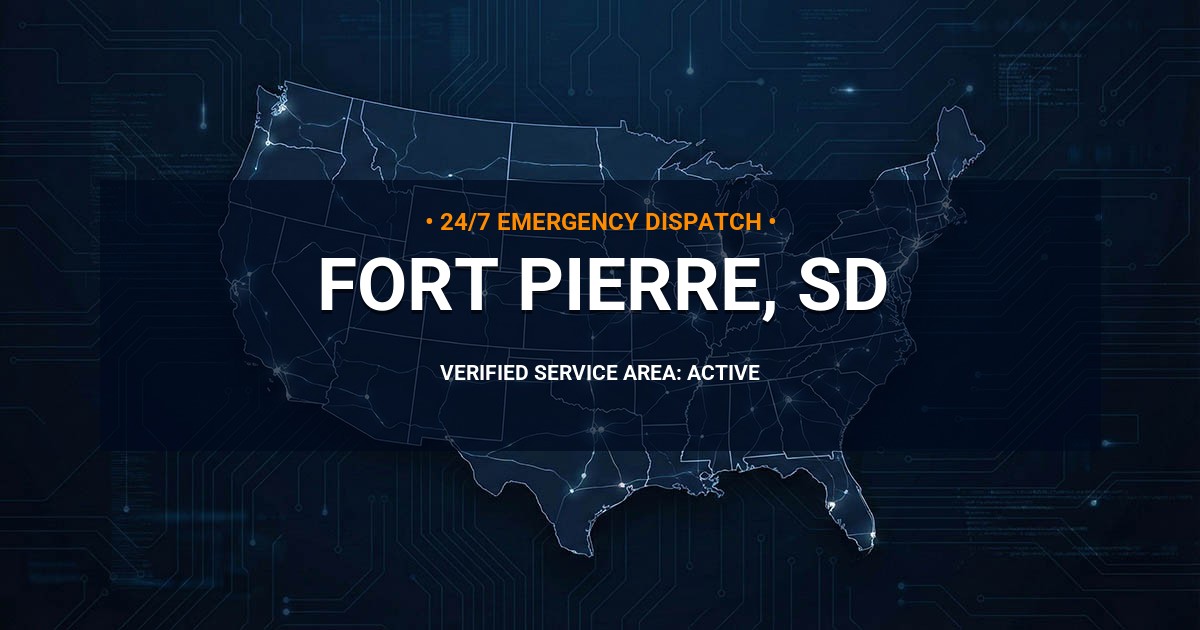 Emergency Plumbing Dispatch Map for Plumbing Services: Fort Pierre, SD