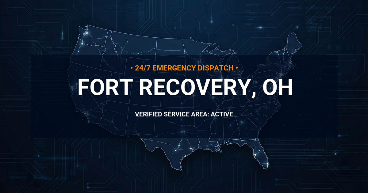 Emergency Plumbing Dispatch Map for Plumbing Services: Fort Recovery, OH