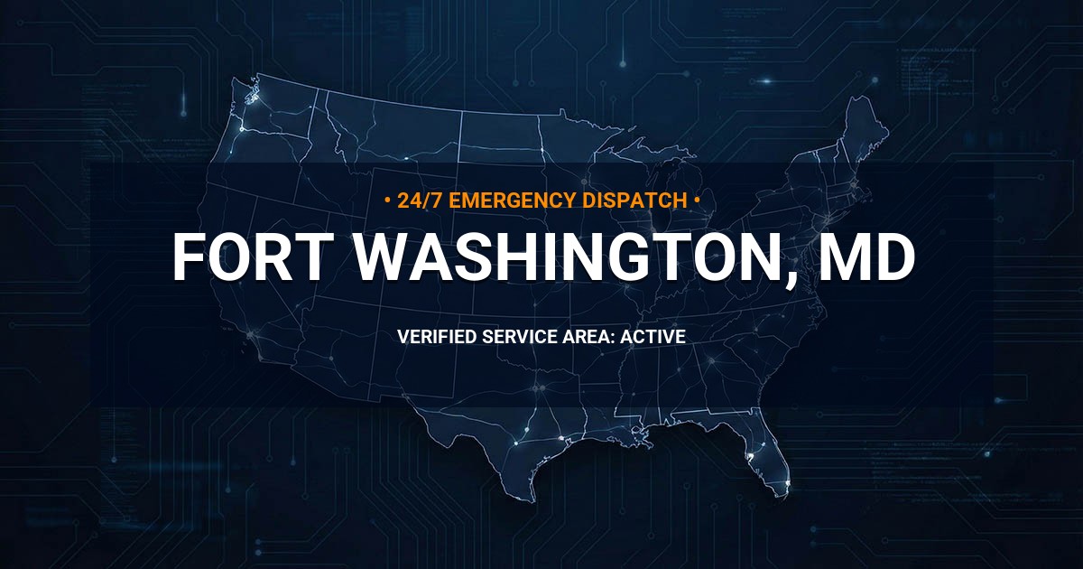 Emergency Plumbing Dispatch Map for Plumbing Services: Fort Washington, MD