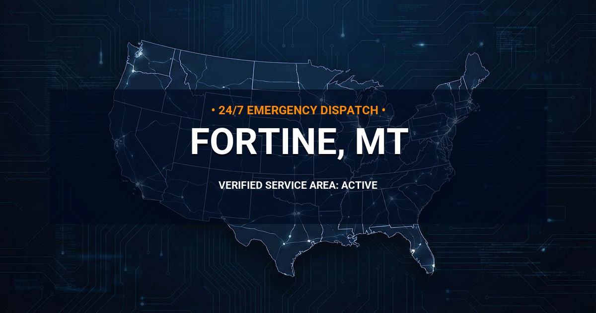 Emergency Plumbing Dispatch Map for Plumbing Services: Fortine, MT