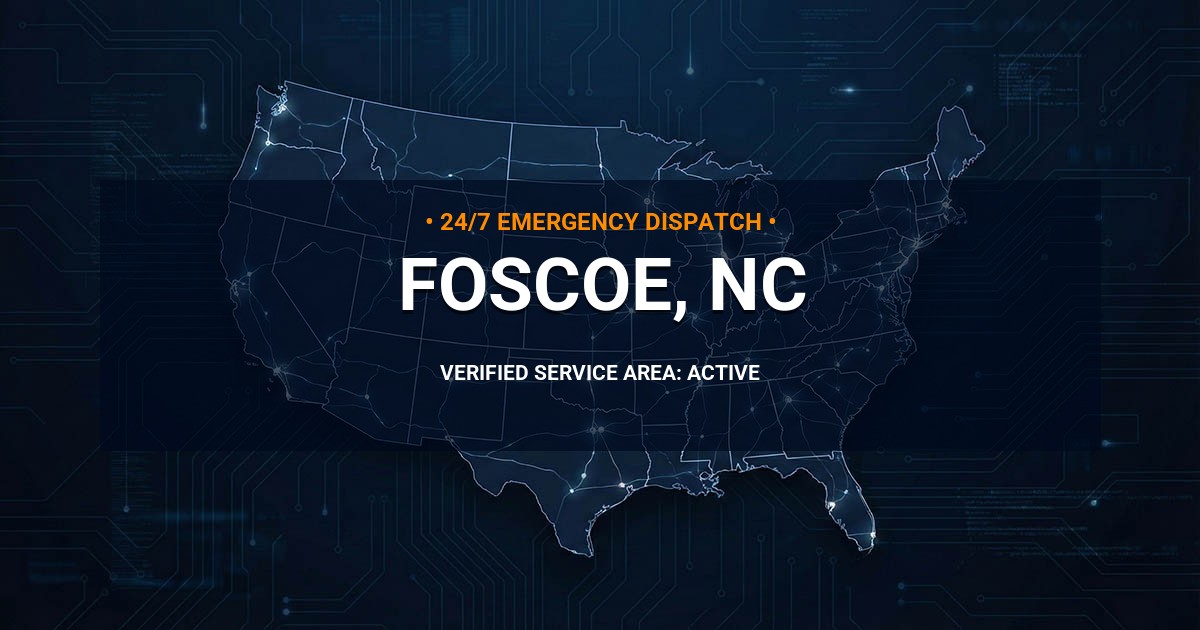 Emergency Plumbing Dispatch Map for Plumbing Services: Foscoe, NC