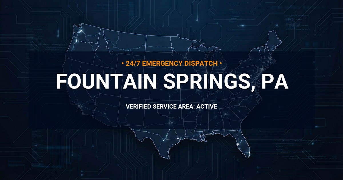 Emergency Plumbing Dispatch Map for Plumbing Services: Fountain Springs, PA