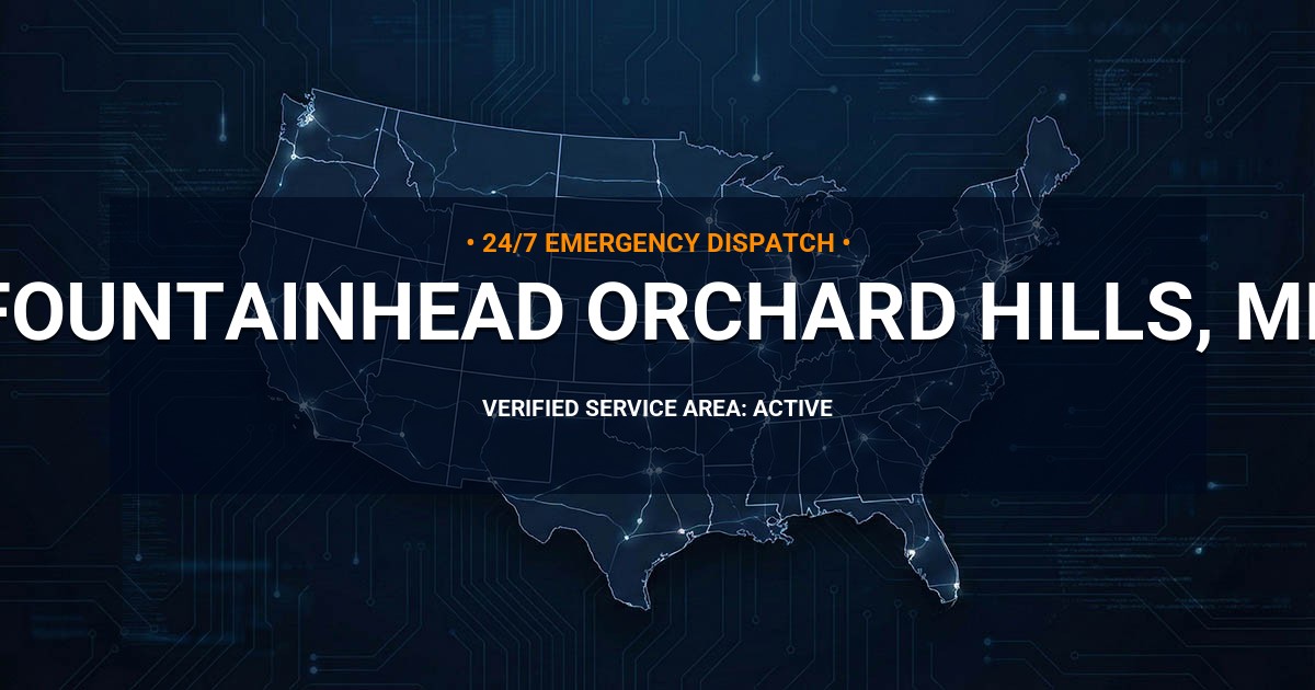 Emergency Plumbing Dispatch Map for Plumbing Services: Fountainhead-Orchard Hills, MD