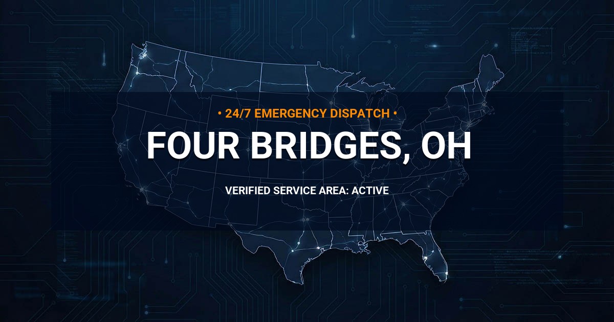 Emergency Plumbing Dispatch Map for Plumbing Services: Four Bridges, OH