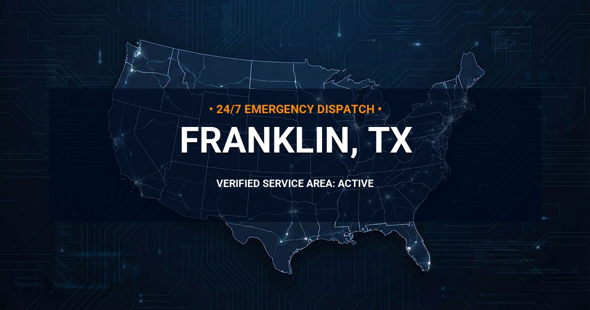 Emergency Plumbing Dispatch Map for Plumbing Services: Franklin, TX
