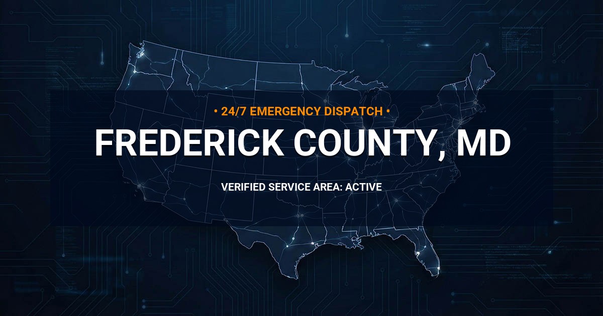 Emergency Plumbing Dispatch Map for Frederick County Plumbing Logistics