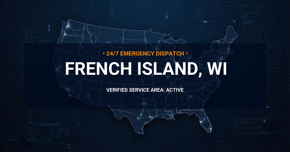 Emergency Plumbing Dispatch Map for Plumbing Services: French Island, WI