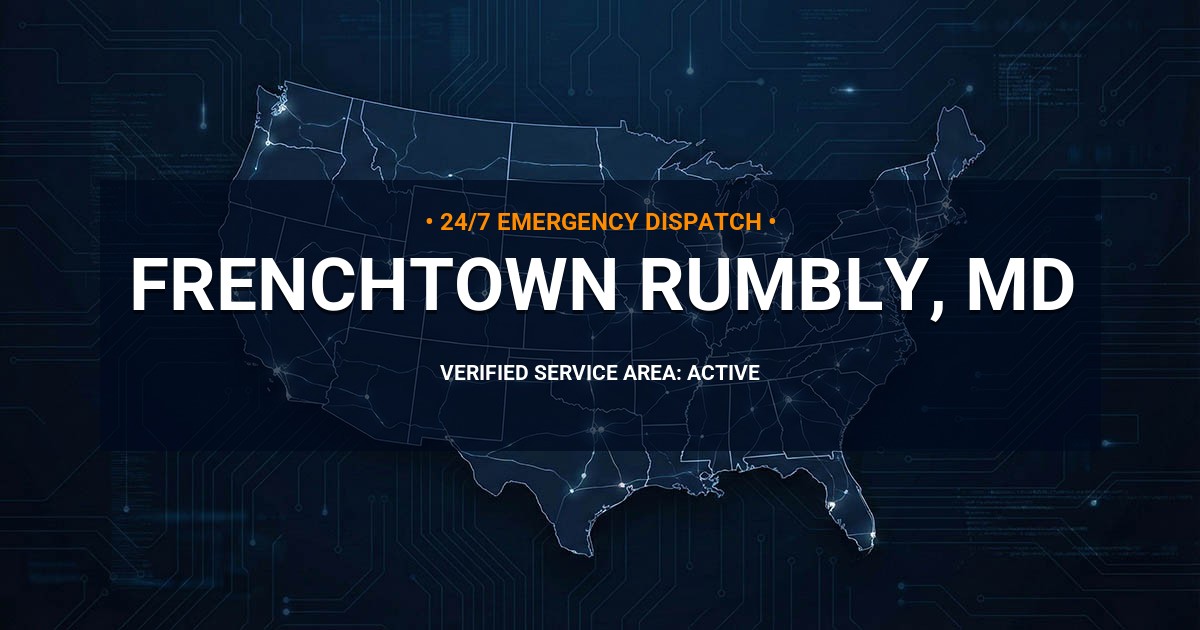 Emergency Plumbing Dispatch Map for Plumbing Services: Frenchtown-Rumbly, MD