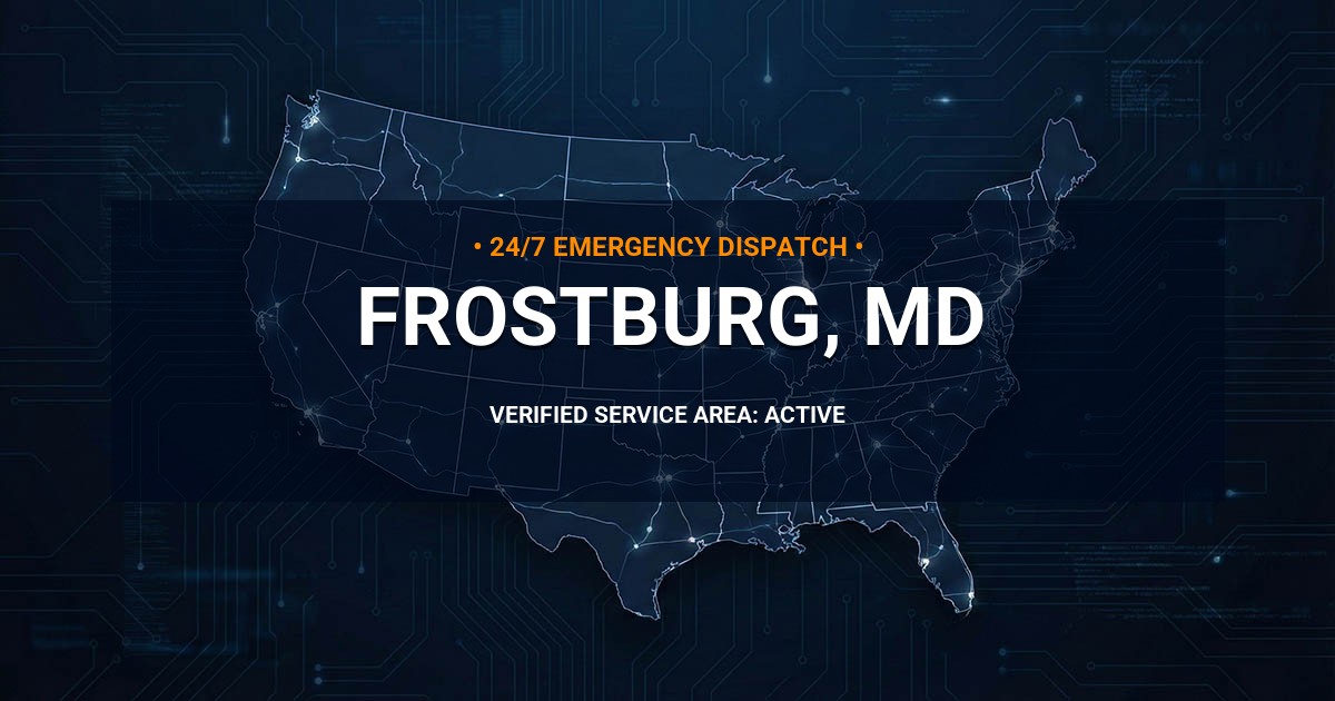 Emergency Plumbing Dispatch Map for Plumbing Services: Frostburg, MD