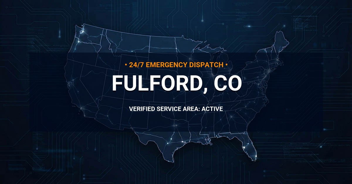 Emergency Plumbing Dispatch Map for Plumbing Services: Fulford, CO