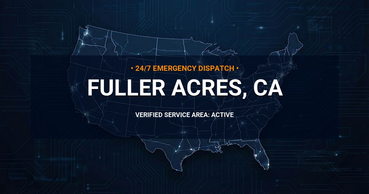 Emergency Plumbing Dispatch Map for Plumbing Services: Fuller Acres, CA