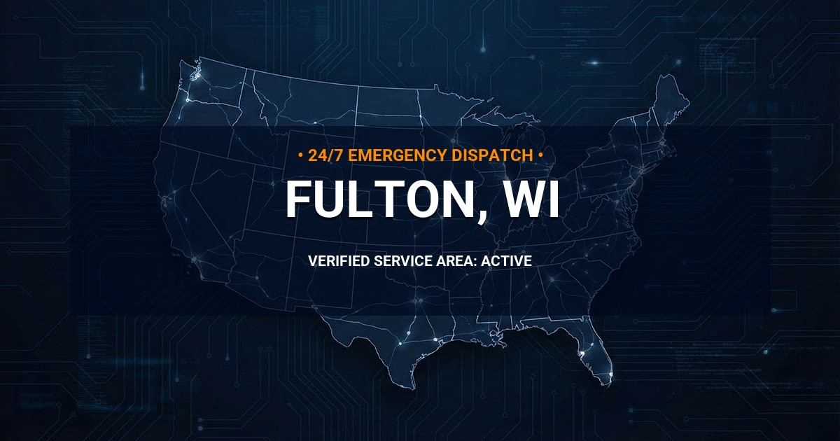 Emergency Plumbing Dispatch Map for Plumbing Services: Fulton, WI