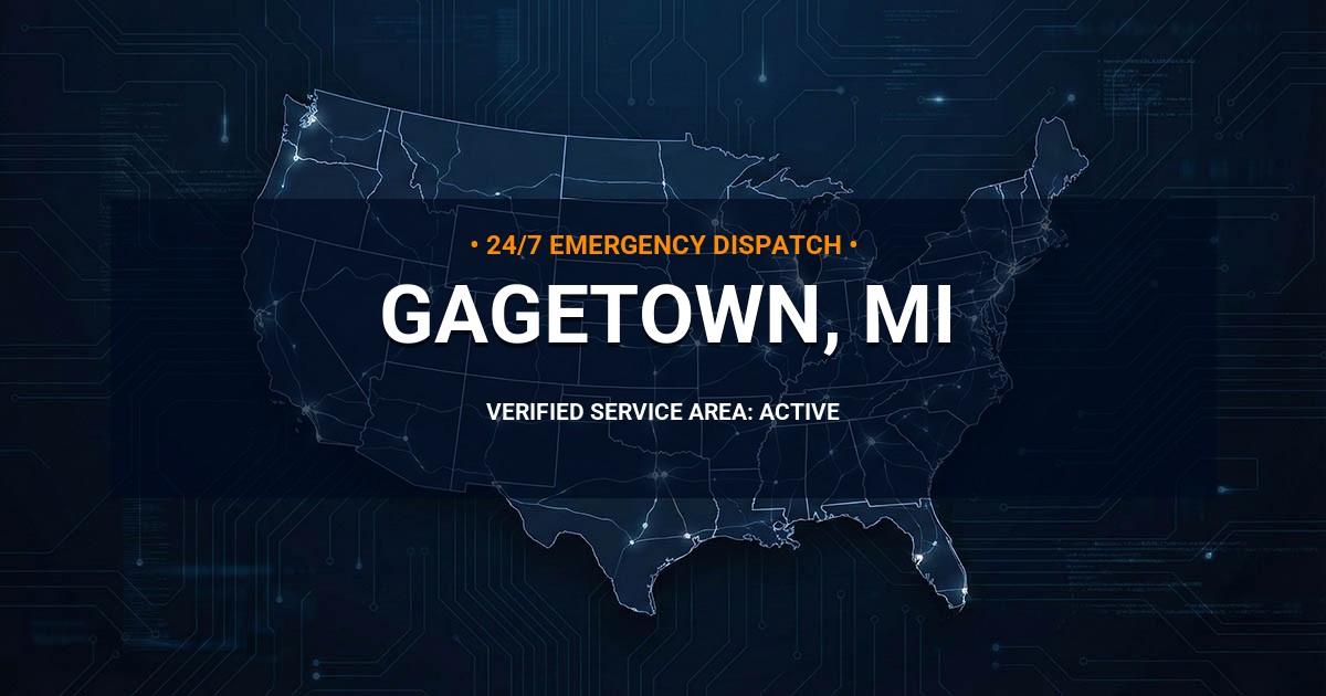 Emergency Plumbing Dispatch Map for Plumbing Services: Gagetown, MI