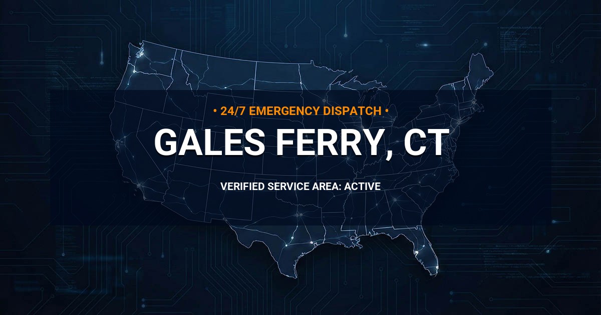 Emergency Plumbing Dispatch Map for Plumbing Services: Gales Ferry, CT