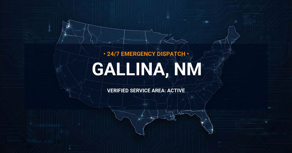 Emergency Plumbing Dispatch Map for Plumbing Services: Gallina, NM