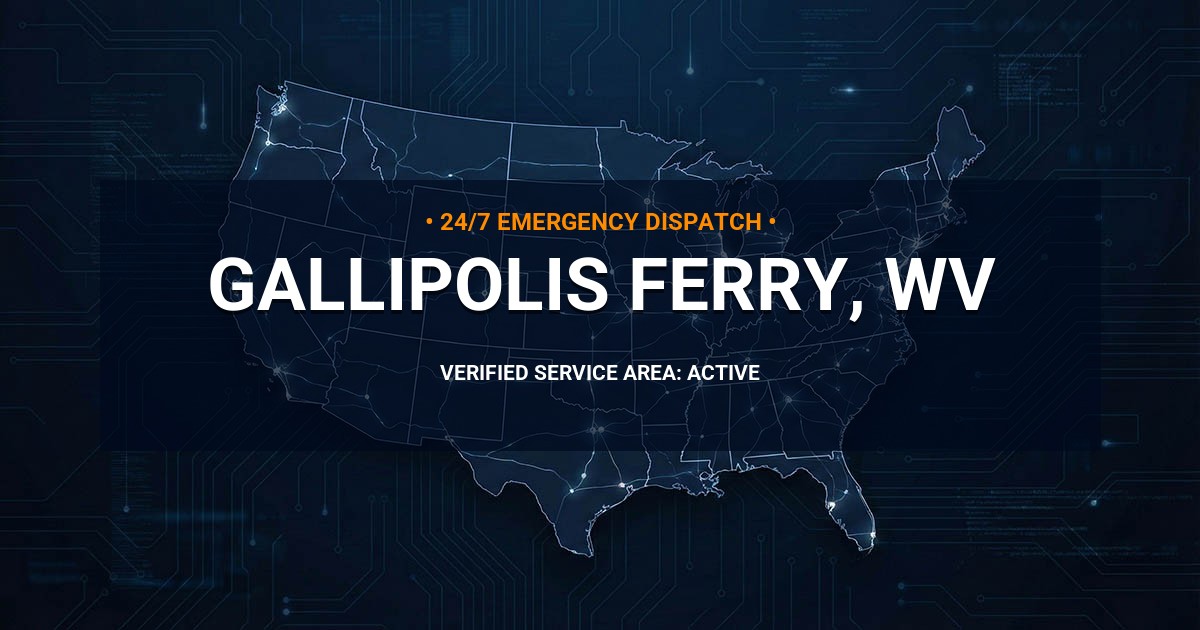Emergency Plumbing Dispatch Map for Plumbing Services: Gallipolis Ferry, WV