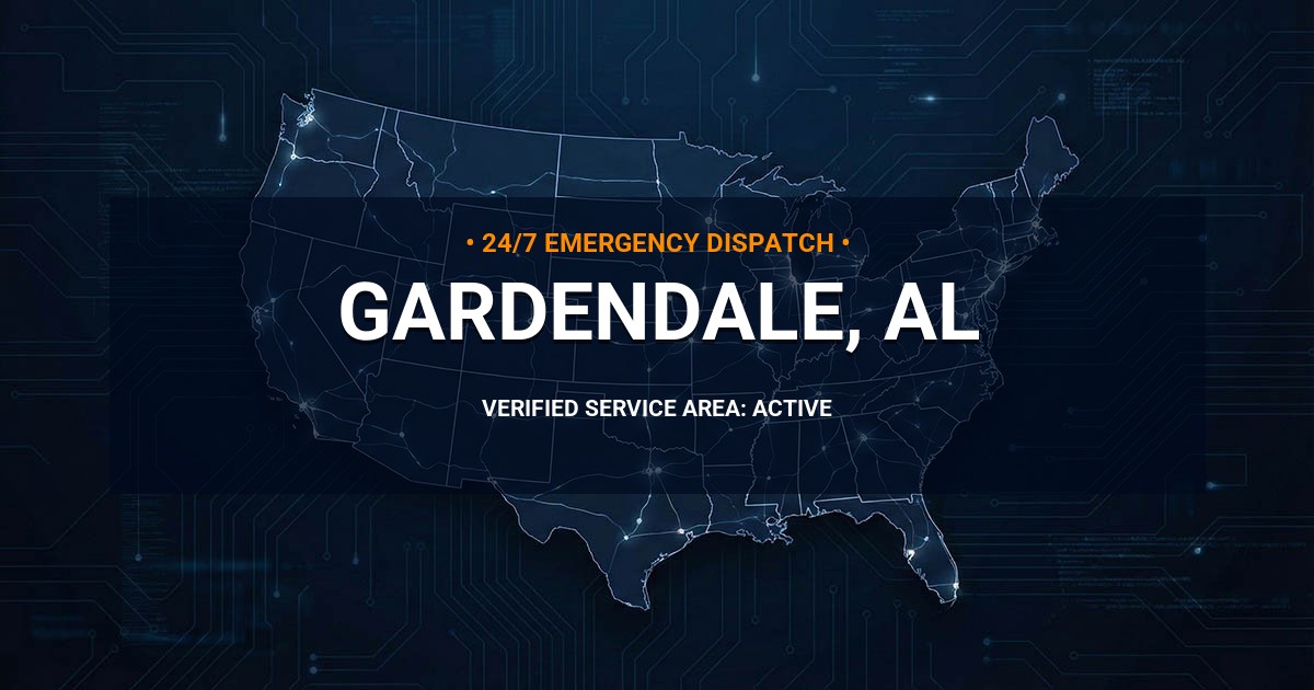 Emergency Plumbing Dispatch Map for Plumbing Services: Gardendale, AL