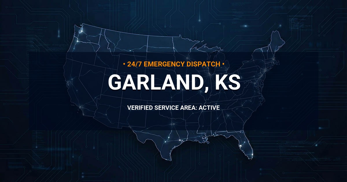 Emergency Plumbing Dispatch Map for Plumbing Services: Garland, KS
