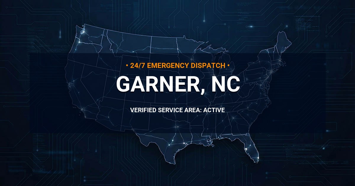 Emergency Plumbing Dispatch Map for Plumbing Services: Garner, NC