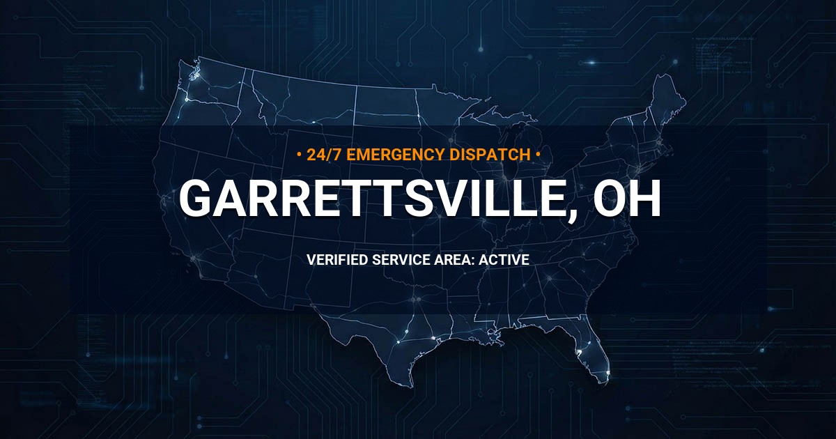 Emergency Plumbing Dispatch Map for Plumbing Services: Garrettsville, OH