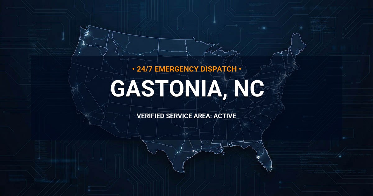Emergency Plumbing Dispatch Map for Plumbing Services: Gastonia, NC
