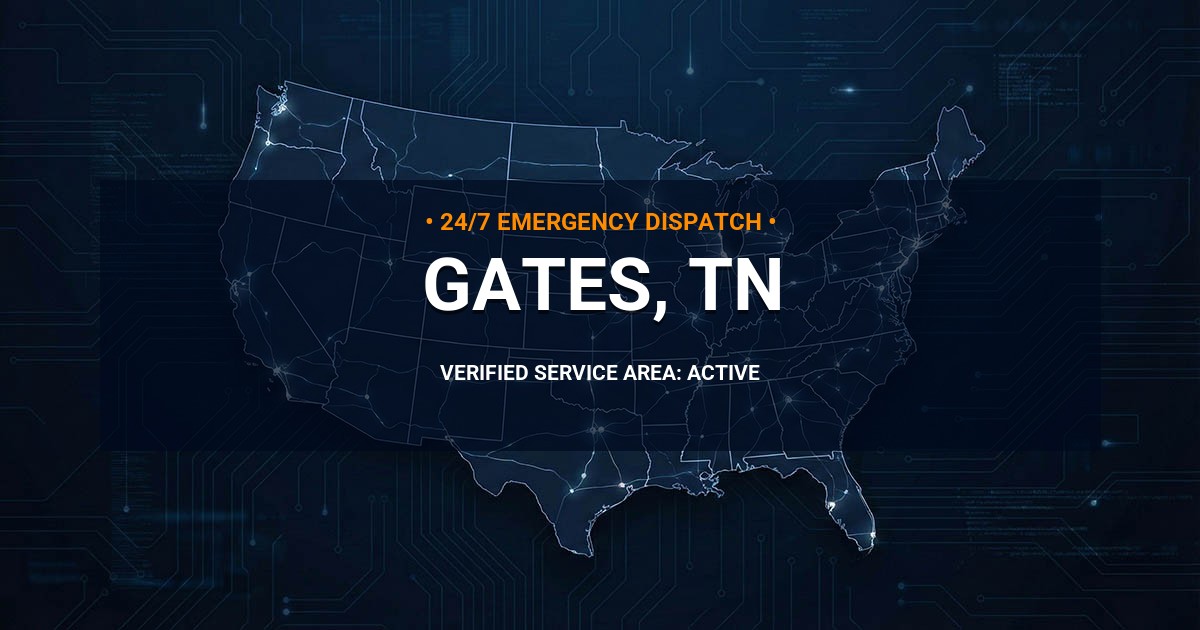 Emergency Plumbing Dispatch Map for Plumbing Services: Gates, TN