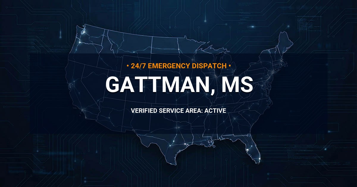Emergency Plumbing Dispatch Map for Plumbing Services: Gattman, MS