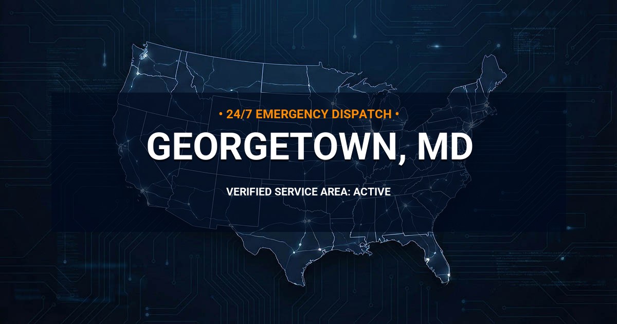 Emergency Plumbing Dispatch Map for Plumbing Services: Georgetown, MD