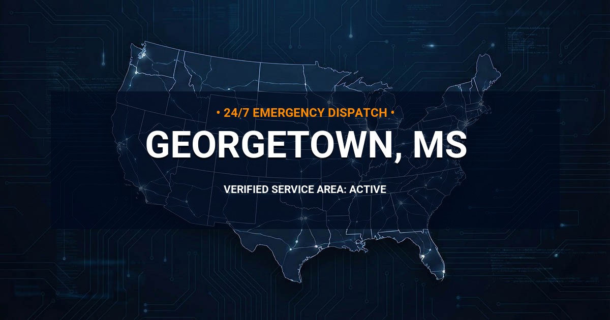 Emergency Plumbing Dispatch Map for Plumbing Services: Georgetown, MS