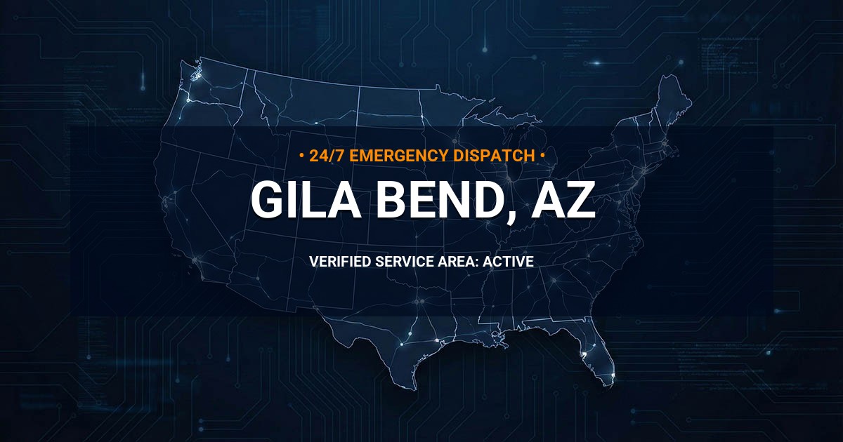 Emergency Plumbing Dispatch Map for Plumbing Services: Gila Bend, AZ