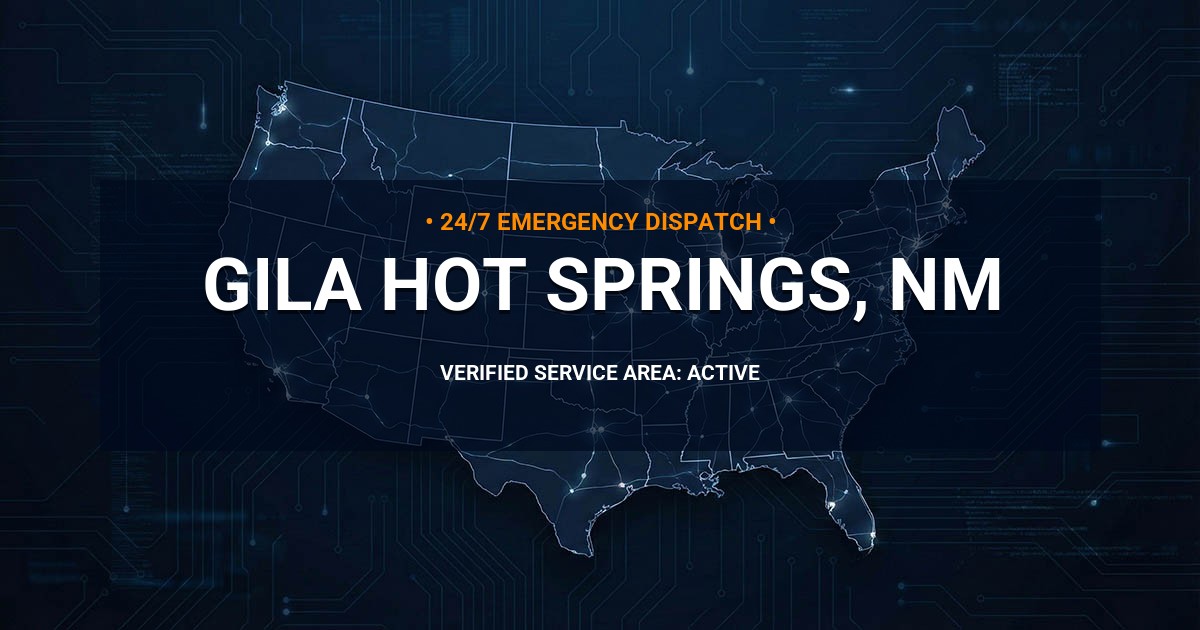 Emergency Plumbing Dispatch Map for Plumbing Services: Gila Hot Springs, NM