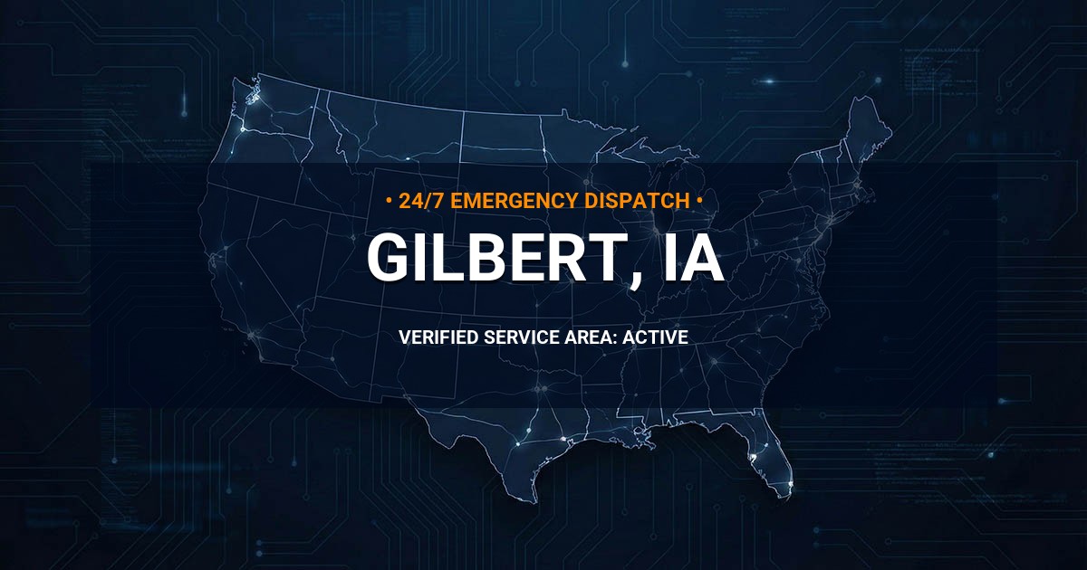 Emergency Plumbing Dispatch Map for Plumbing Services: Gilbert, IA