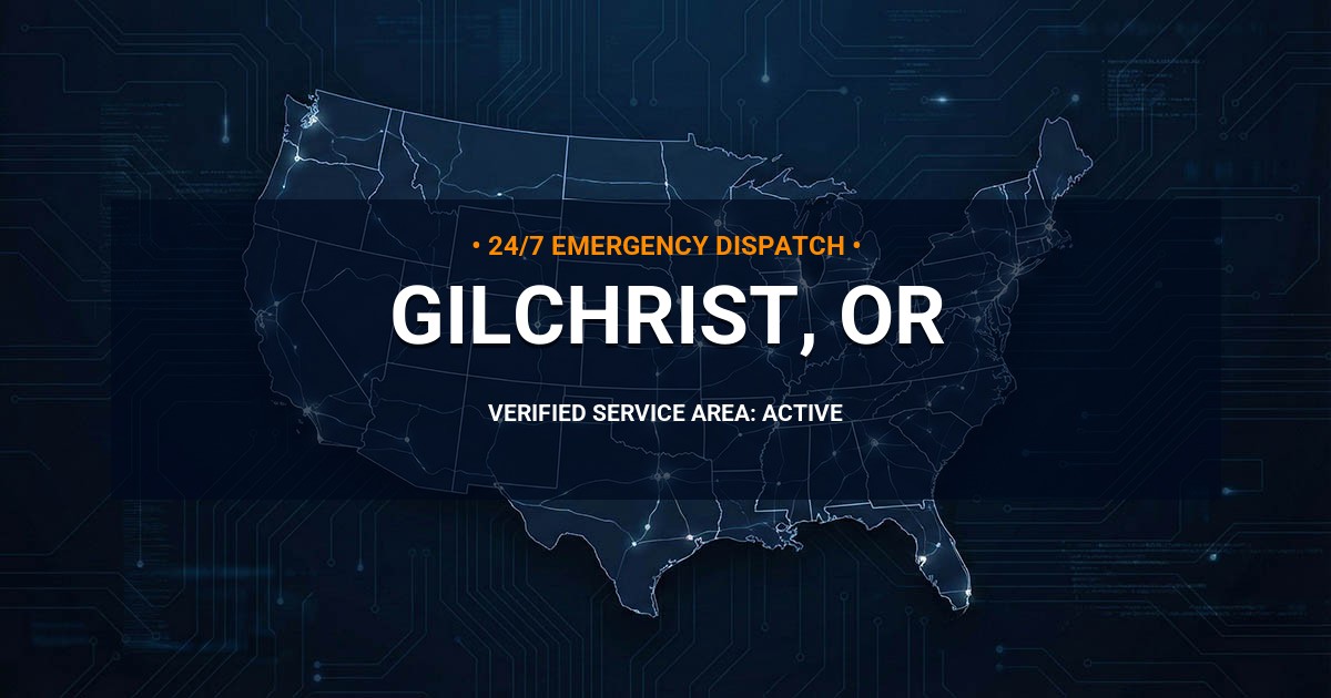 Emergency Plumbing Dispatch Map for Plumbing Services: Gilchrist, OR