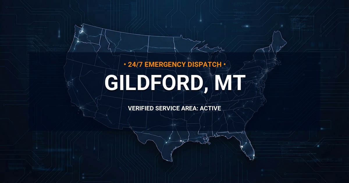 Emergency Plumbing Dispatch Map for Plumbing Services: Gildford, MT