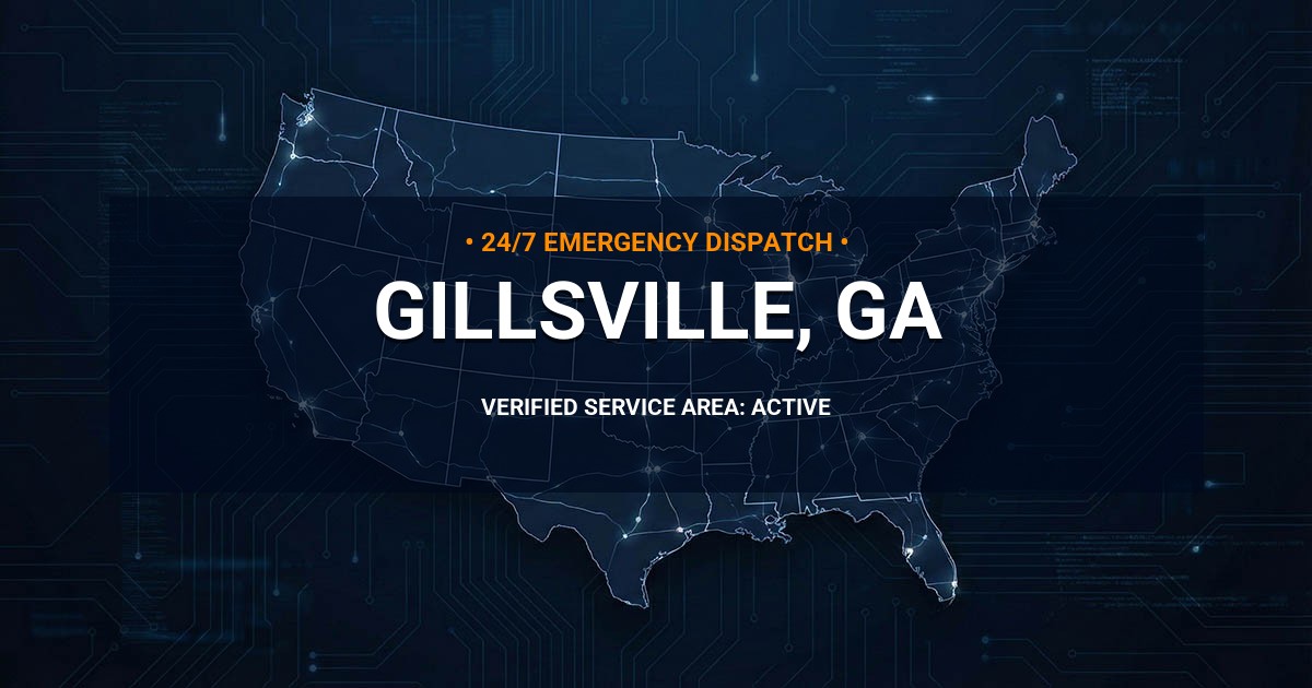 Emergency Plumbing Dispatch Map for Plumbing Services: Gillsville, GA