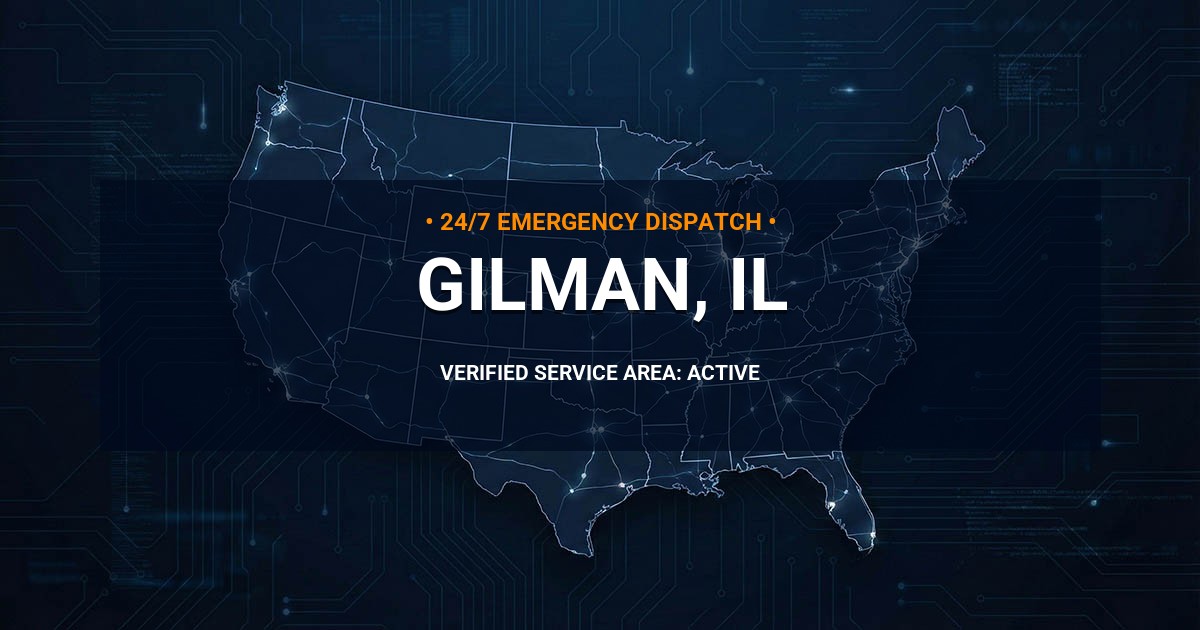 Emergency Plumbing Dispatch Map for Plumbing Services: Gilman, IL