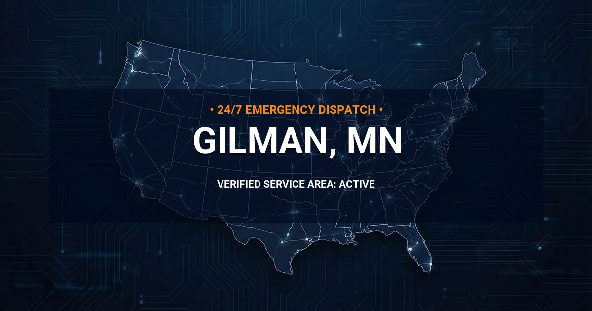 Emergency Plumbing Dispatch Map for Plumbing Services: Gilman, MN