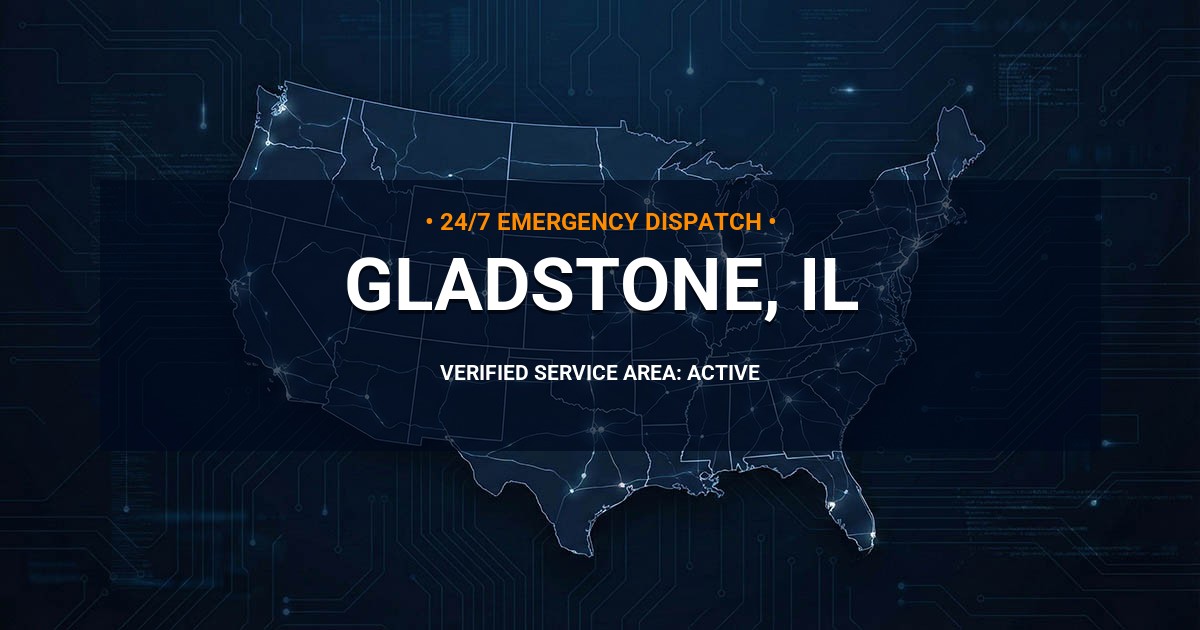 Emergency Plumbing Dispatch Map for Plumbing Services: Gladstone, IL
