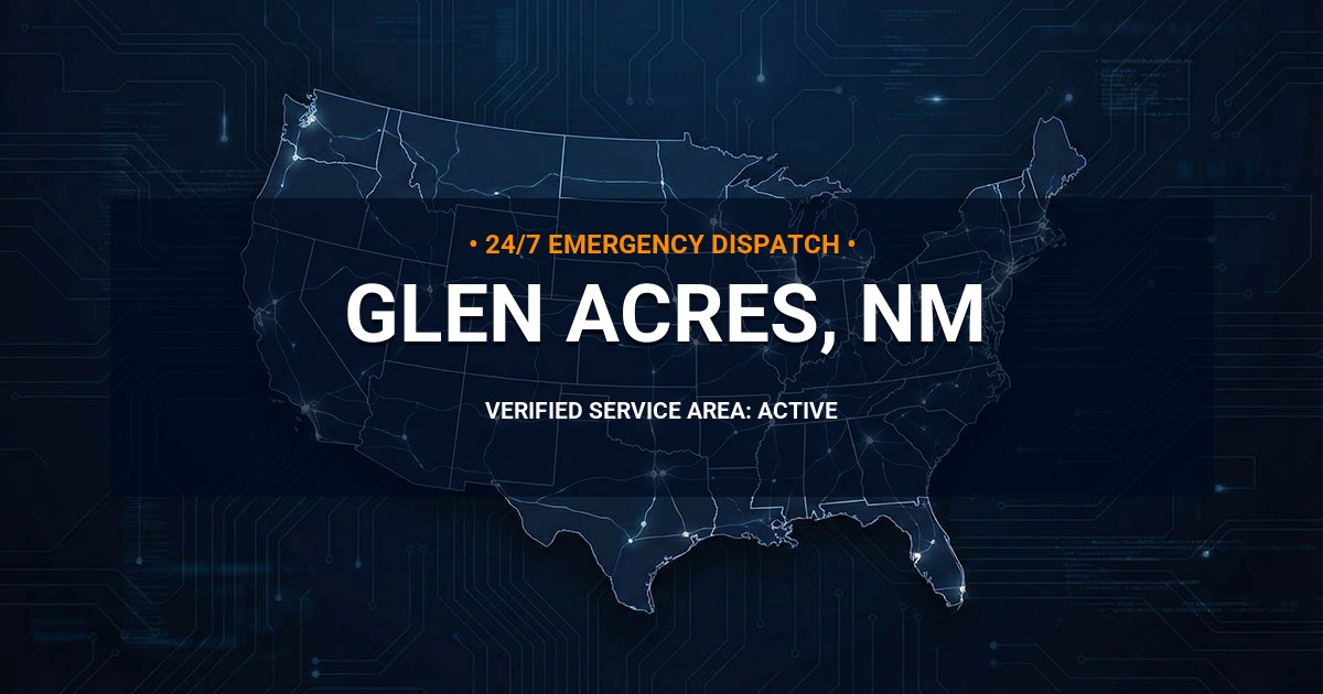 Emergency Plumbing Dispatch Map for Plumbing Services: Glen Acres, NM