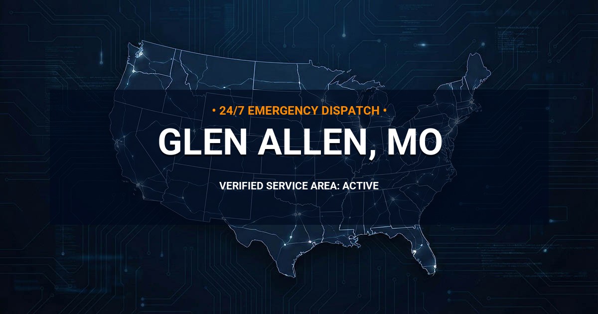 Emergency Plumbing Dispatch Map for Plumbing Services: Glen Allen, MO