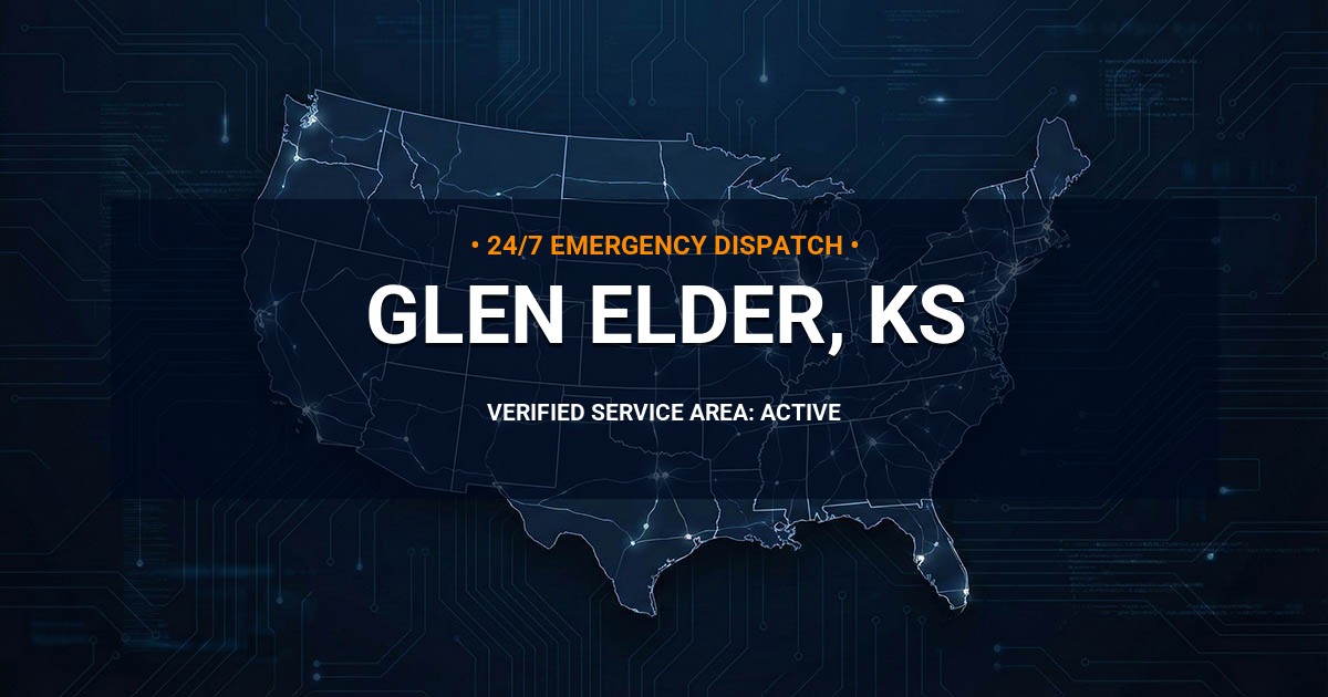 Emergency Plumbing Dispatch Map for Plumbing Services: Glen Elder, KS