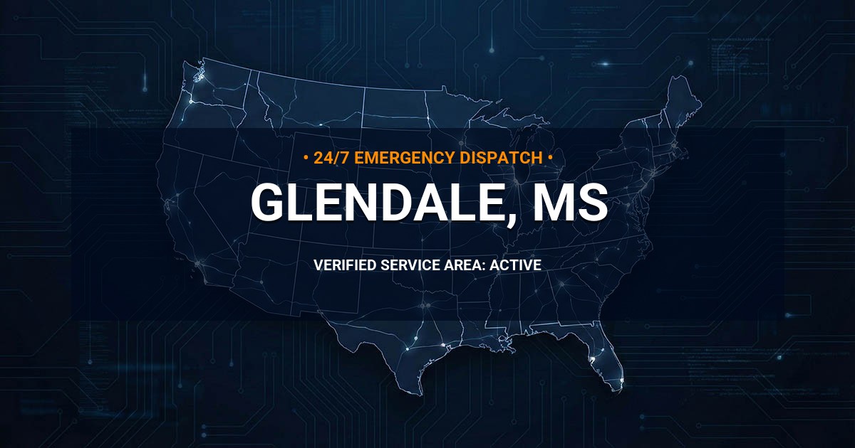 Emergency Plumbing Dispatch Map for Plumbing Services: Glendale, MS