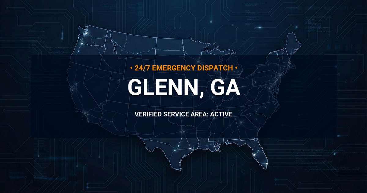 Emergency Plumbing Dispatch Map for Plumbing Services: Glenn, GA