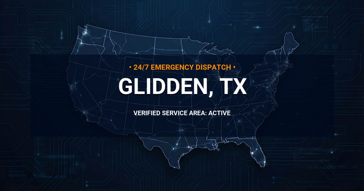 Emergency Plumbing Dispatch Map for Plumbing Services: Glidden, TX