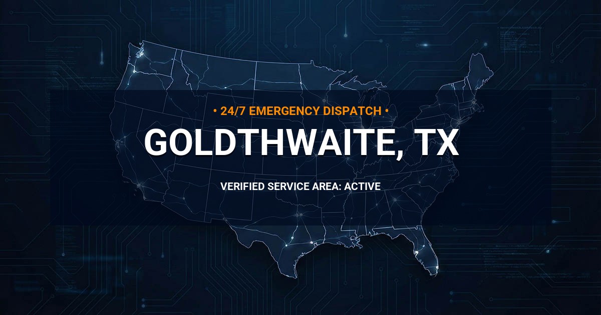 Emergency Plumbing Dispatch Map for Plumbing Services: Goldthwaite, TX